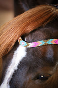 Eve browband handmade Italian leather horse browband with tiny pearls and soft U-shape design