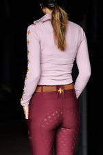 Load image into Gallery viewer, MASEGO riding tights with belt loops, high waist, silicone full seat grip, and mobile pockets in black fabric
