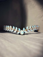 Load image into Gallery viewer, Sample nr.3 black full elegant crystal tiara with marquise and pear-shaped stones
