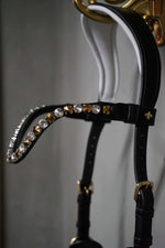 Load image into Gallery viewer, Bella Starwheel hackamore Black and White
