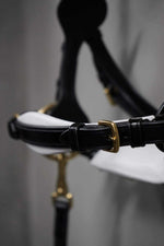 Load image into Gallery viewer, Bella Starwheel hackamore Black and White
