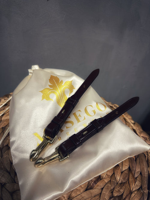 Bitstrap with brasshook on a branded satin bag, designed for multi bridles like Odessa Bonita and Oliander