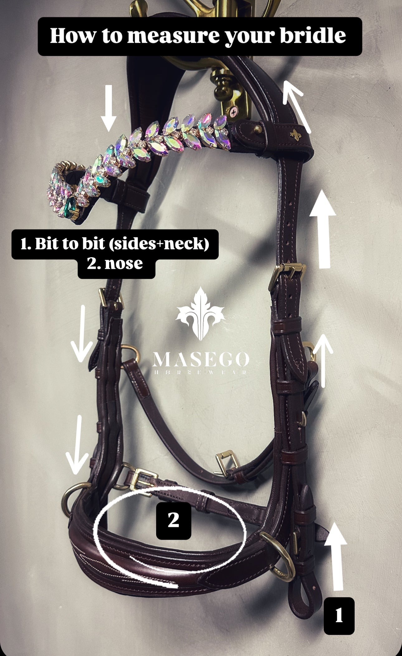 Odessa Bonita Multi bridle - MASEGO bit to bitless system