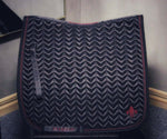 Load image into Gallery viewer, Onyx and Cherry satin dressage saddle pad - Full
