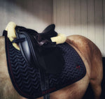 Load image into Gallery viewer, Onyx and Cherry satin dressage saddle pad - Full
