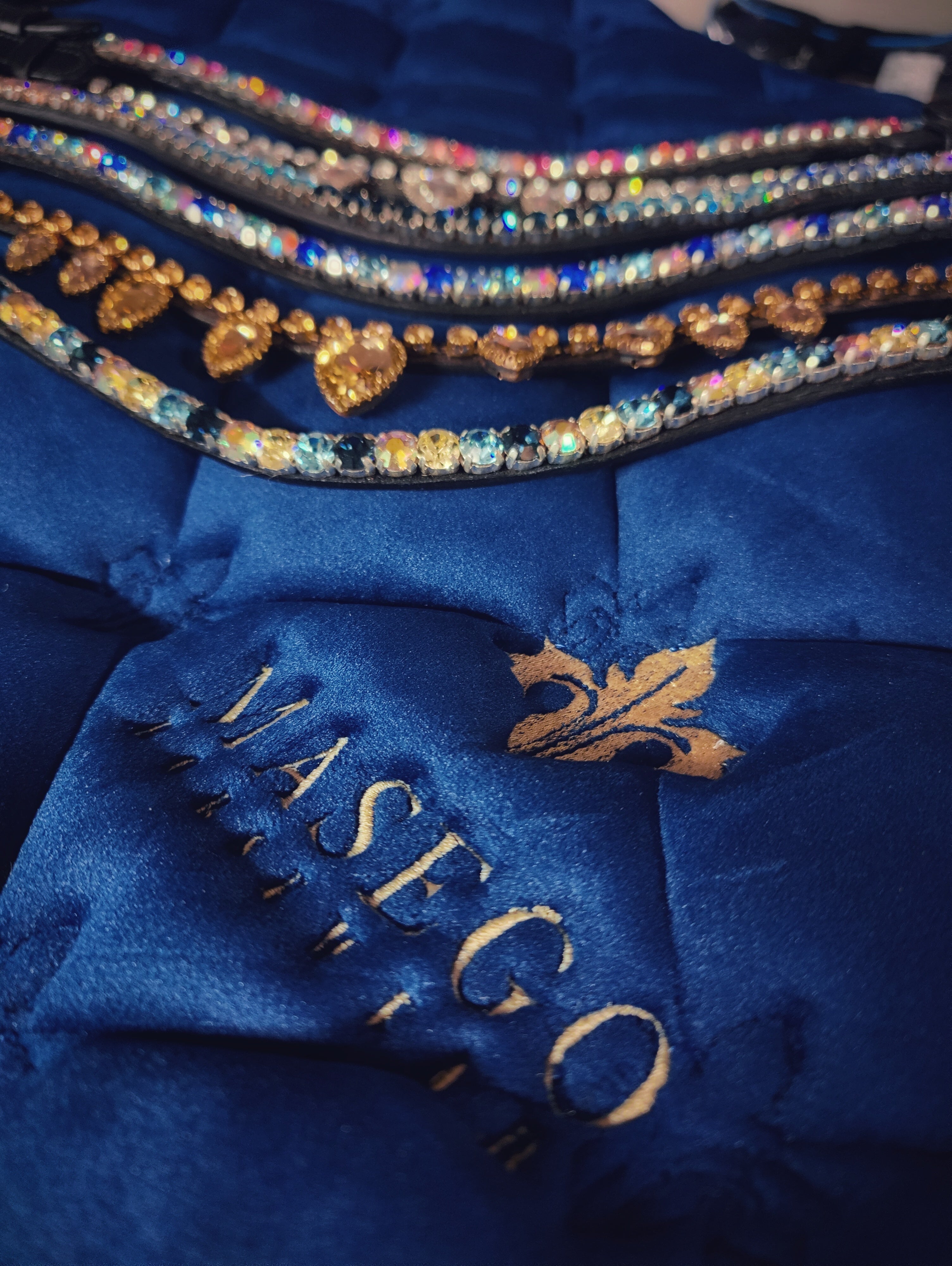 Masego Royal blue velvet jumping saddle pad - MASEGO horsewear