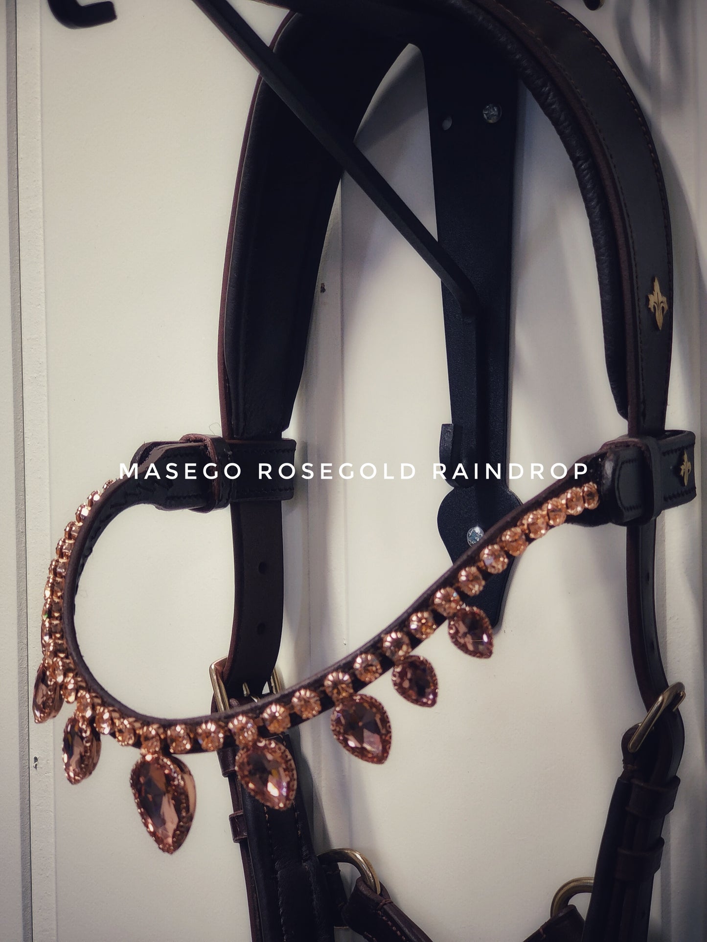 MASEGO horsewear rosegold raindrop browband - MASEGO horsewear